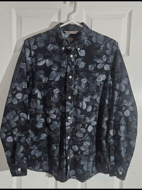 Carhartt WIP Button-Down Leaf Print Shirt Mens XS Womens Medium/Small.